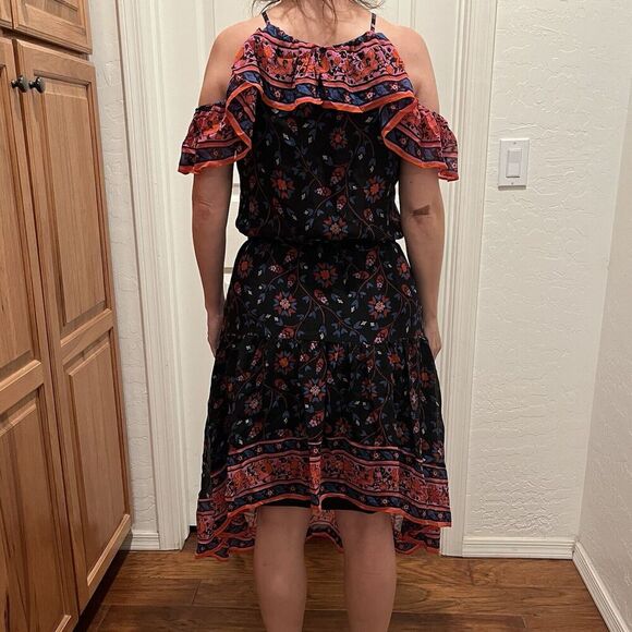 Joie Small Silk Summer Dress Off the Shoulder Low-High Lined - Picture 4 of 11